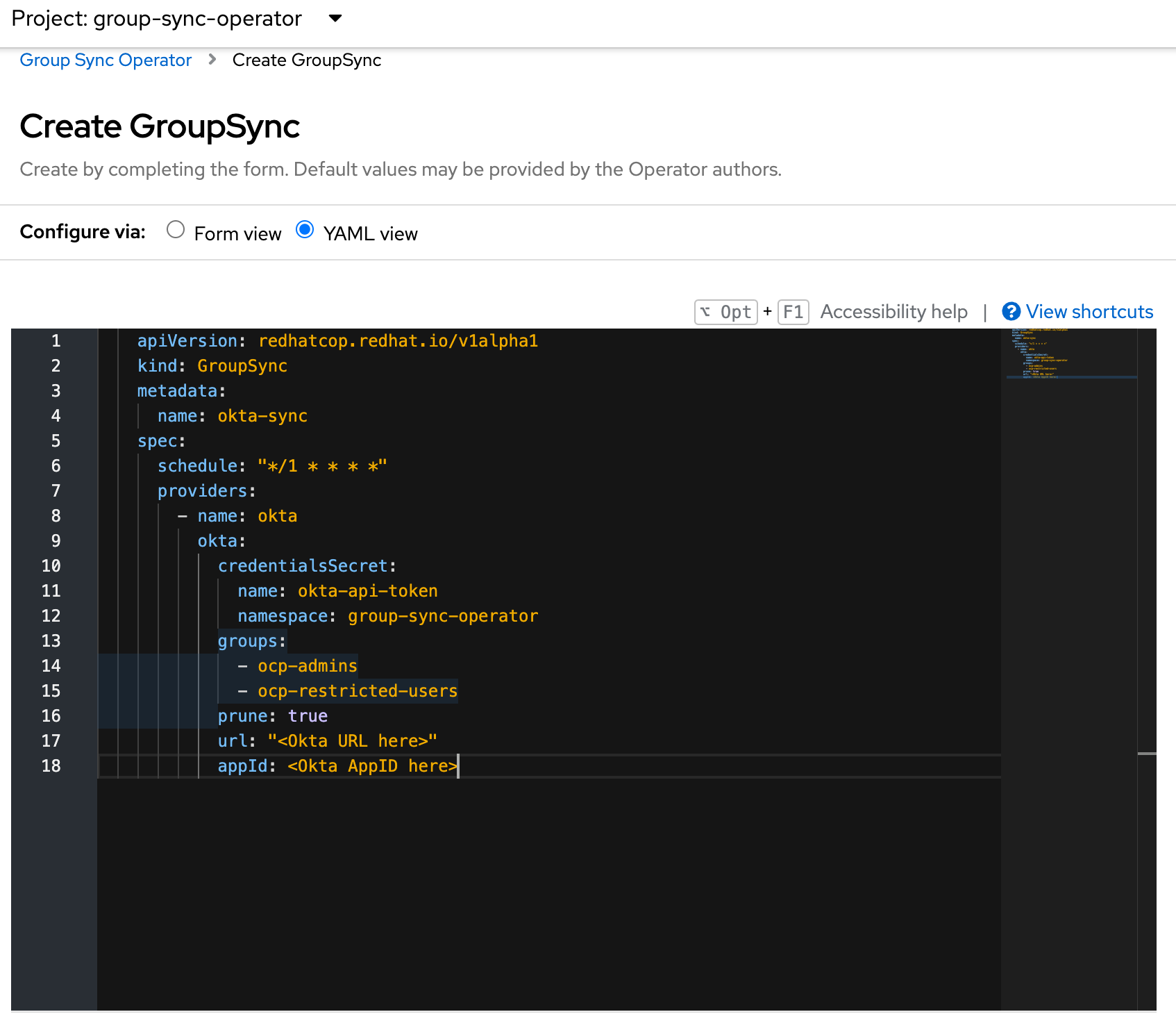 Instance YAML modification